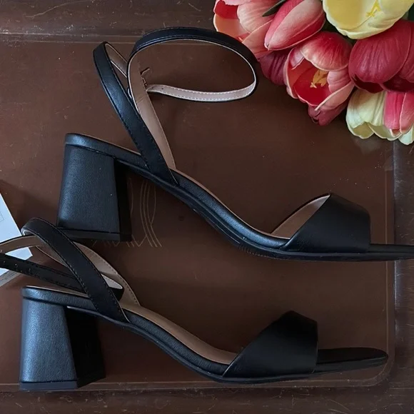 NWT A New Day Shannon Black Ankle-Strap Sandals Size 10 - Picture 7 of 8